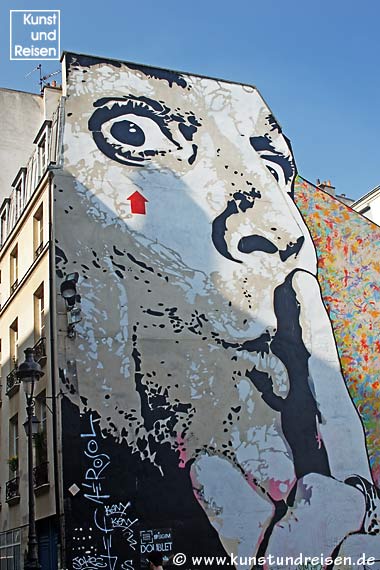 Streetart, Jef Aerosol an der Place Igor Stravinsky - Paris