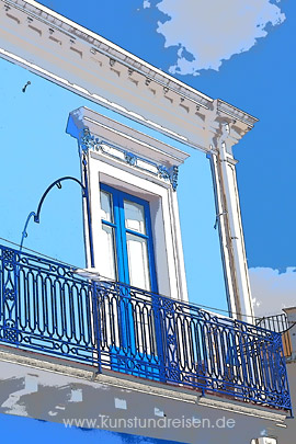 Artfilter - Comic Style, Blaues Haus Giardini Naxos, Sizilien