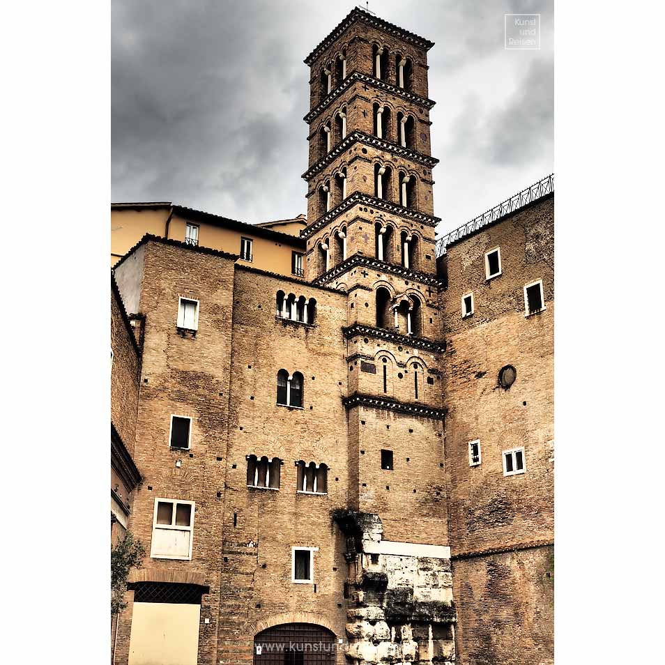 Glockenturm (Campanile), Basilika Santi Giovanni e Paolo, Rom - Architektur der Romanik