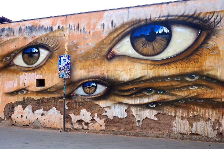 Street Art Mural Augen, Rom