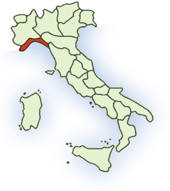 Ligurien in Italien, Karte