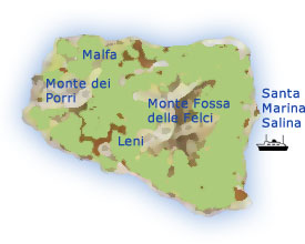 Landkarte: Salina, Liparische Insel