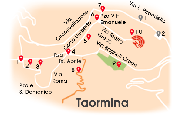 Stadtplan: Taormina, Sizilien